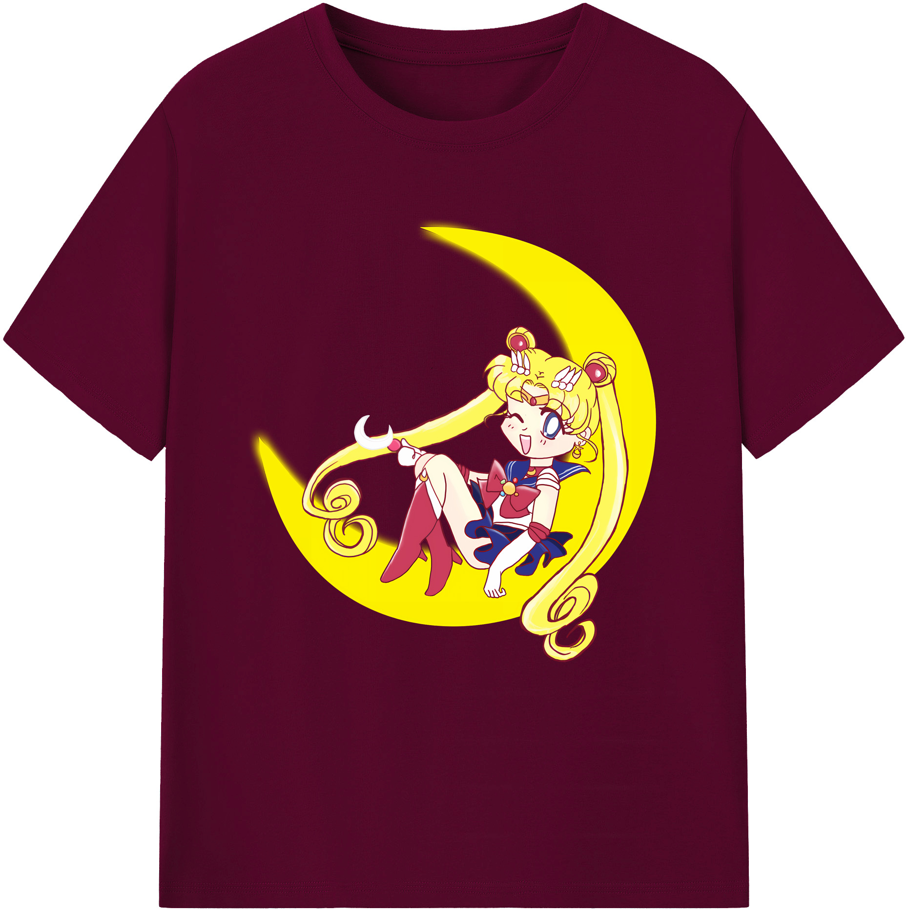 （画像用） 美少女戦士セーラームーン 月野 うさぎ つきの うさぎ Sailor Moon Tsukino Usagi レディースカジュアルプリントTシャツ（綿100％）